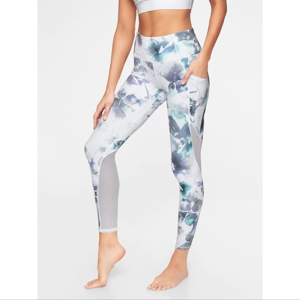 ATHLETA Mudra Watercolor Mesh Leggings